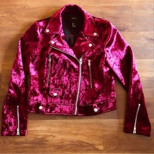 Crushed Velvet Forever 21 Moto Jacket